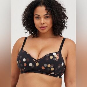 TORRID NWT Holiday Lights Polka Dot - Dream Wire-Free Push-Up Bra 48B